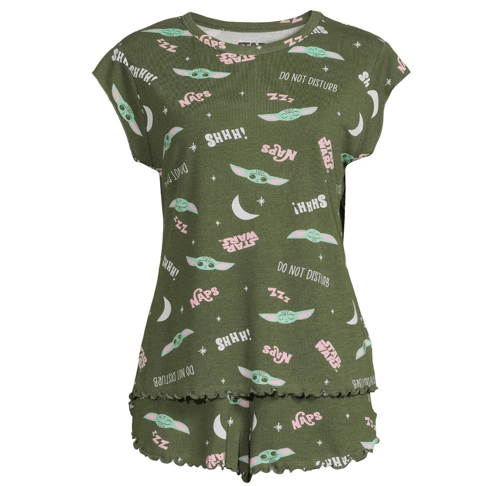 Lucas Film Women's Plus Star Wars Mandalorian Top and Shorts Pajama Set, 3-Piece
